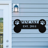 Personalized Dog Bone Sign ~ Outdoor Metal Sign, Door Hanger Sign, Last Name Sign,  Personalized Metal Sign, Gift For Couple, Porch Sign