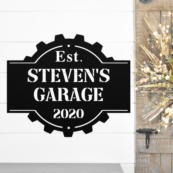 Personalized Garage Name Sign ~ Metal Porch Sign, Metal Tree Sign, Front Door Metal Sign, Patio Metal Sign, Metal Décor, Metal Art