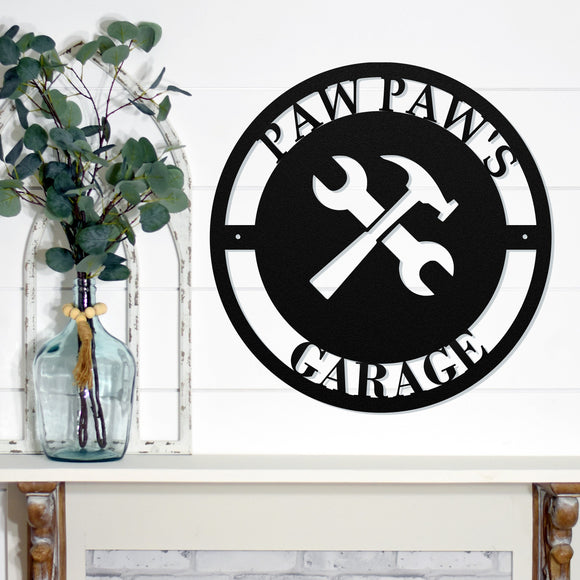 Garage Metal Name Sign ~ Metal Porch Sign, Metal Tree Sign, Front Door Metal Sign, Patio Metal Sign, Metal Décor, Metal Art
