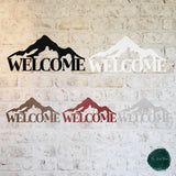 Mountain Welcome Metal Sign ~ Outdoor Metal Sign, Door Hanger Sign, Last Name Sign,  Personalized Metal Sign, Gift For Couple, Porch Sign