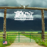 Cute Cow Personalized Family Name Sign ~ Metal Porch Sign | Metal Gate Sign | Farm Entrance Sign | Metal Farmhouse | Cow Sign | Highland Cow