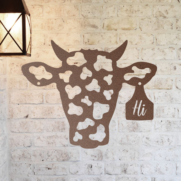 Cow Welcome Sign ~ Metal Porch Sign | Metal Gate Sign | Farm Entrance Sign | Metal Farmhouse | Cow Sign | Highland Cow