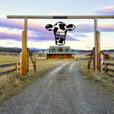 Cow Welcome Sign ~ Metal Porch Sign | Metal Gate Sign | Farm Entrance Sign | Metal Farmhouse | Cow Sign | Highland Cow