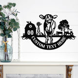 Personalized Cow Farm Sign ~ Metal Porch Sign | Metal Gate Sign | Farm Entrance Sign | Metal Farmhouse | Cow Sign | Highland Cow | Address