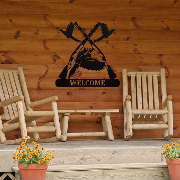 Duck Hunting Welcome Sign ~ Metal Porch Sign | Outdoor Sign | Front Door Sign | Metal Hunting Sign | Cabin Sign