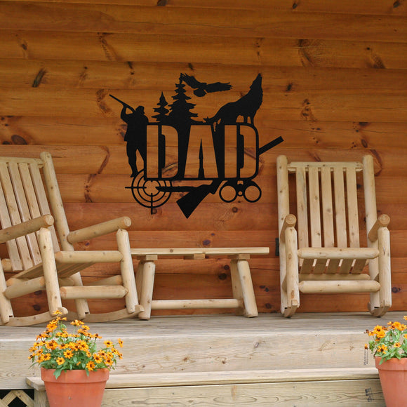 Dad Hunting Sign ~ Metal Porch Sign | Outdoor Sign | Front Door Sign | Metal Hunting Sign | Cabin Sign