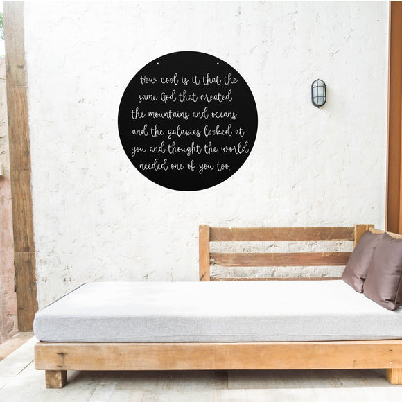 How Cool Is It That The Same God That Created The Mountains  ~ Metal Porch Sign, Front Door Sign, Personalized Entrance Sign, Door Hanger