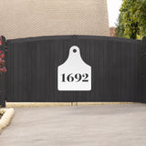House Number Cow Tag Sign ~ Metal Porch Sign | Metal Gate Sign | Farm Entrance Sign | Metal Farmhouse | Cow Sign | Highland Cow