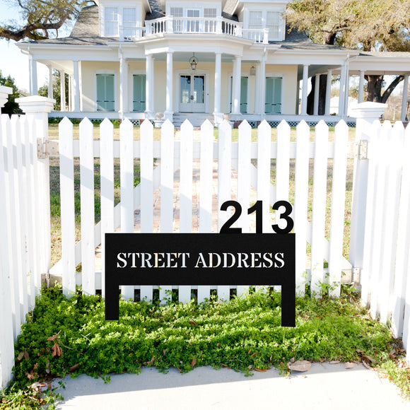 Street Address Sign ~  Outdoor Metal Sign, Door Hanger Sign, House Number, Last Name Sign, Wedding Gift,  Personalized Metal Sign, Address