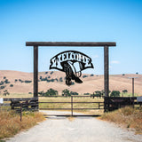 Welcome Cowboy Sign ~ Metal Porch Sign | Metal Gate Sign | Farm Entrance Sign | Metal Farmhouse | Western Door Hanger | Western Welcome Sign