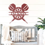 Dart Board Family Monogram ~ Metal Porch Sign - Outdoor Sign - Personalized Metal Sign - Game Room Sign - Gift For Him - Man Cave Sign