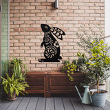 Floral Bunny Rabbit Sign ~ Outdoor Metal Sign, Door Hanger Sign, Bunny Rabbit Sign,  Personalized Metal Sign, Pet Bunny Sign, Rabbit Sign