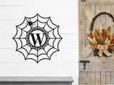 Spider Web Monogram Steel Sign ~ Metal Porch Sign, Fall Door Hanger, Fall Metal Sign, Metal Fall Sign, Fall Sign, Fall Porch Sign, Autumn