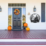 Scary House Custom Welcome Sign, Metal Porch Sign, Fall Door Hanger, Fall Metal Sign, Metal Fall Sign, Fall Sign, Porch Sign, Custom Autumn