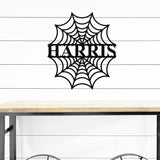 Spiderweb Family Name Sign, Metal Porch Sign, Fall Door Hanger, Fall Metal Sign, Metal Fall Sign, Fall Sign, Porch Sign, Halloween Porch