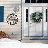 Merry Christmas Metal Porch Sign ~ Custom Metal Door Hanger, Personalized Christmas Decor, Winter Porch Sign, Metal Christmas Sign, Family