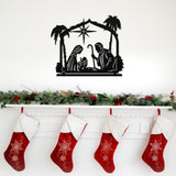 Nativity Scene Christmas Porch Sign ~ Custom Metal Door Hanger, Personalized Christmas Decor, Winter Porch Sign, Metal Christmas Sign