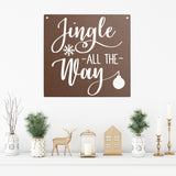 Jingle All The Way Porch Sign ~ Custom Metal Door Hanger, Personalized Christmas Decor, Winter Porch Sign, Metal Christmas Sign, Front Door