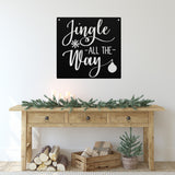 Jingle All The Way Porch Sign ~ Custom Metal Door Hanger, Personalized Christmas Decor, Winter Porch Sign, Metal Christmas Sign, Front Door