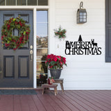 Merry Christmas Metal Porch Sign ~ Custom Metal Door Hanger, Personalized Christmas Decor, Winter Porch Sign, Metal Christmas Sign, Family