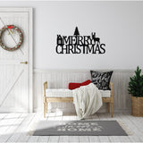 Merry Christmas Metal Porch Sign ~ Custom Metal Door Hanger, Personalized Christmas Decor, Winter Porch Sign, Metal Christmas Sign, Family