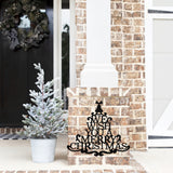 We Wish You A Merry Christmas Porch Sign ~ Custom Metal Door Hanger, Personalized Christmas Décor, Winter Porch Sign, Metal Christmas Sign