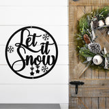 Let It Snow Christmas Porch Sign ~ Custom Metal Door Hanger, Personalized Christmas Décor, Winter Porch Sign, Metal Christmas Sign, Winter