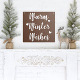 Warm Winter Wishes Christmas Porch Sign ~ Custom Metal Door Hanger, Personalized Christmas Décor, Winter Porch Sign, Metal Christmas Sign