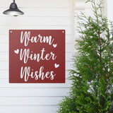 Warm Winter Wishes Christmas Porch Sign ~ Custom Metal Door Hanger, Personalized Christmas Décor, Winter Porch Sign, Metal Christmas Sign