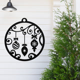 Christmas Ornament Porch Sign ~ Christmas Door Hanger, Personalized Christmas Décor, Custom Winter Porch Sign, Metal Christmas Sign