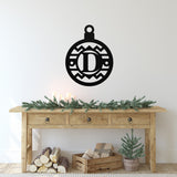 Christmas Ornament Monogram Porch Sign ~ Christmas Door Hanger, Personalized Christmas Décor, Custom Winter Porch Sign, Metal Christmas Sign