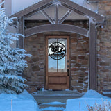 Christmas Sleigh Ornament Family Name Sign ~ Christmas Door Hanger, Personalized Christmas Décor, Custom Winter Porch Sign, Metal Christmas