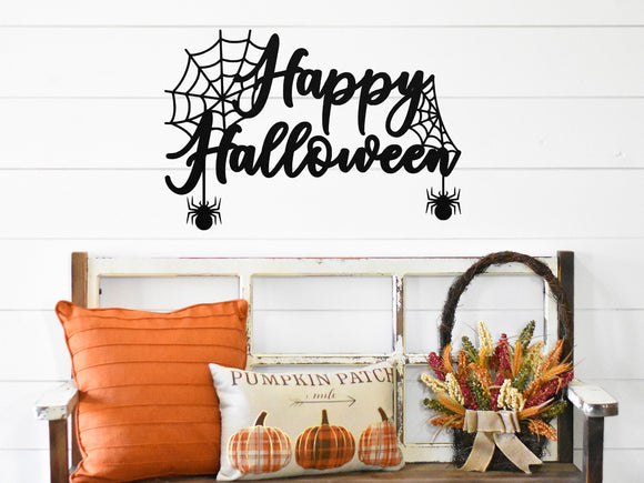 Happy Halloween Sign ~ Metal Porch Sign, Fall Door Hanger, Fall Metal Sign, Metal Fall Sign, Fall Sign, Fall Porch Sign, Custom Autumn