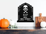 Tombstone Home Address Sign ~ Metal Porch Sign, Fall Door Hanger, Fall Metal Sign, Metal Fall Sign, Fall Sign, Porch Sign, Custom Autumn