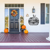 Welcome Pumpkin Sign, Metal Porch Sign, Fall Door Hanger, Fall Metal Sign, Metal Fall Sign, Fall Sign, Porch Sign, Custom Halloween Sign