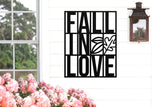 Fall In Love Word Art Sign, Metal Porch Sign, Fall Door Hanger, Fall Metal Sign, Metal Fall Sign, Fall Sign, Porch Sign, Custom Fall Sign