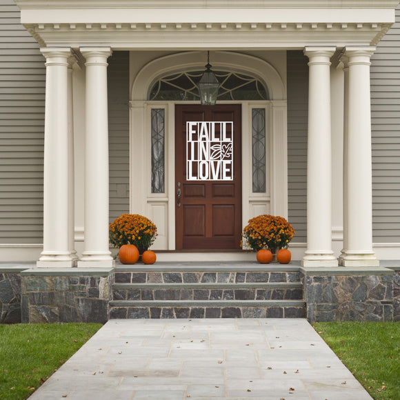 Fall In Love Word Art Sign, Metal Porch Sign, Fall Door Hanger, Fall Metal Sign, Metal Fall Sign, Fall Sign, Porch Sign, Custom Fall Sign