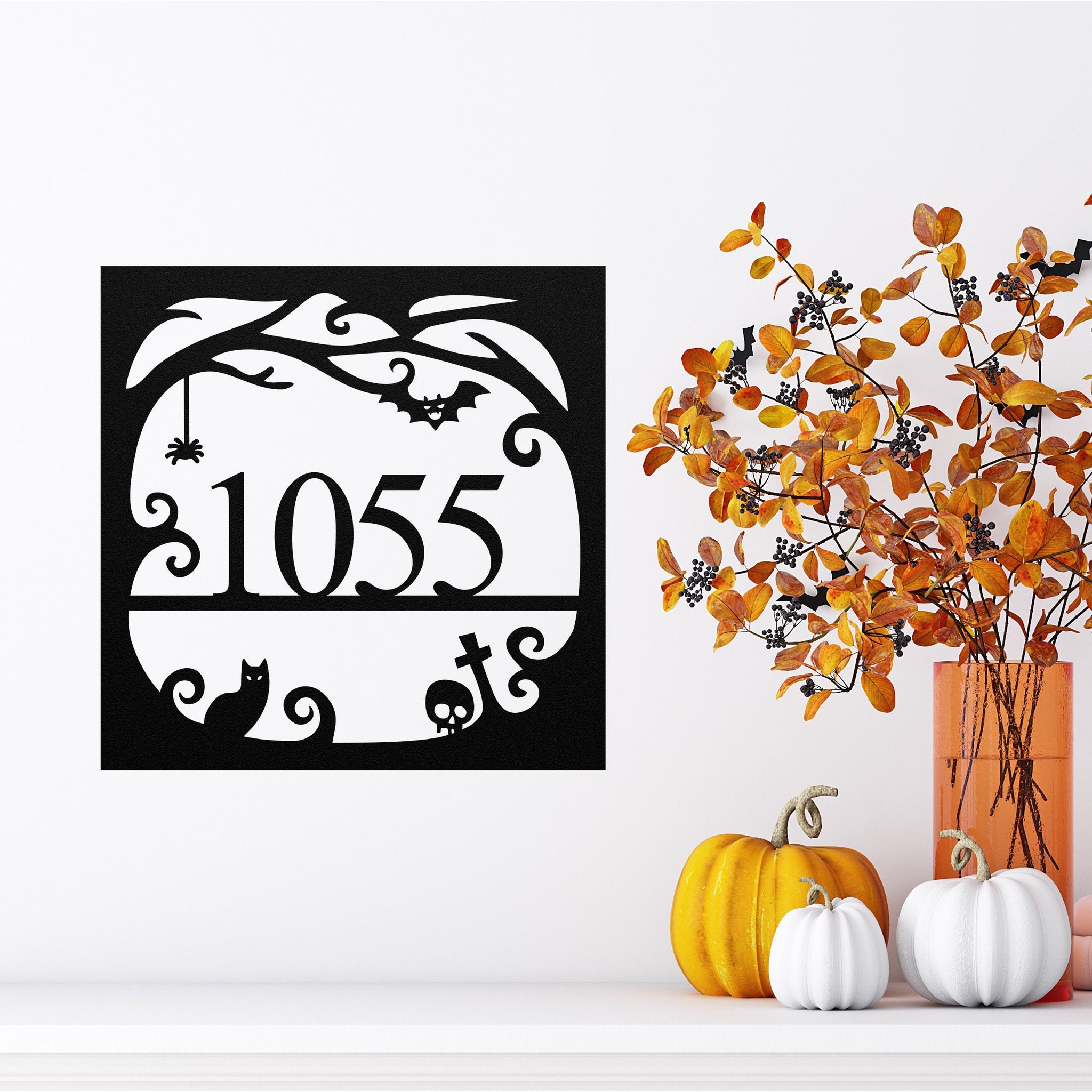Hello Fall Wreaths For Front Door Fall Home Address Sign, Metal Porch ...