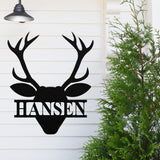 Custom Reindeer Last Name Sign ~ Christmas Door Hanger, Personalized Christmas Décor, Custom Winter Porch Sign, Metal Christmas Sign