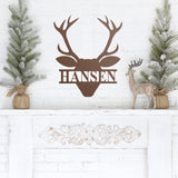 Custom Reindeer Last Name Sign ~ Christmas Door Hanger, Personalized Christmas Décor, Custom Winter Porch Sign, Metal Christmas Sign