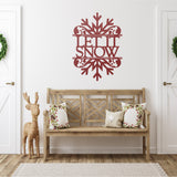 Let It Snow Snowflake Sign ~ Christmas Door Hanger, Personalized Christmas Décor, Custom Winter Porch Sign, Metal Christmas Porch Sign