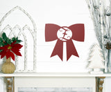 Christmas Bow Monogram Outdoor Sign ~ Christmas Door Hanger, Personalized Christmas Décor, Custom Winter Porch Sign, Christmas Porch Sign