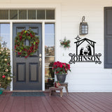 Nativity Last Name Porch Sign ~ Christmas Door Hanger, Personalized Christmas Décor, Custom Winter Porch Sign, Christmas Porch Sign