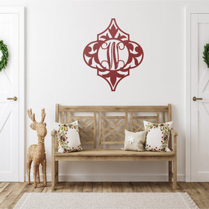 Ornament Monogram Custom Outdoor Sign ~ Christmas Door Hanger, Personalized Christmas Décor, Custom Winter Porch Sign, Christmas Porch Sign
