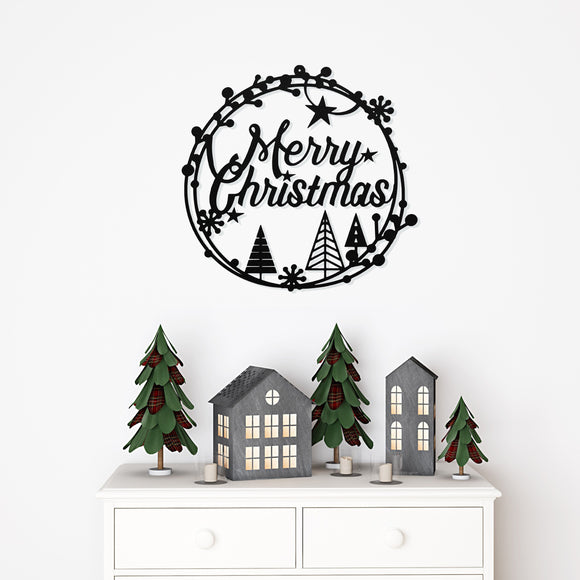 Merry Christmas Metal Porch Sign ~ Custom Metal Door Hanger, Personalized Christmas Decor, Winter Porch Sign, Metal Christmas Sign, Family