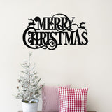 Merry Christmas Metal Porch Sign ~ Custom Metal Door Hanger, Personalized Christmas Decor, Winter Porch Sign, Metal Christmas Sign, Family