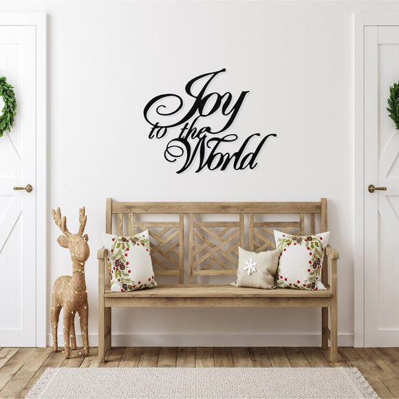 Joy To The World Porch Sign ~ Custom Metal Door Hanger, Personalized Christmas Decor, Winter Porch Sign, Metal Christmas Sign, Christian