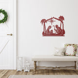 Nativity Scene Christmas Porch Sign ~ Custom Metal Door Hanger, Personalized Christmas Decor, Winter Porch Sign, Metal Christmas Sign