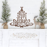 We Wish You A Merry Christmas Porch Sign ~ Custom Metal Door Hanger, Personalized Christmas Décor, Winter Porch Sign, Metal Christmas Sign