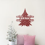 Christmas Tree Last Name Sign ~ Christmas Door Hanger, Personalized Christmas Décor, Custom Winter Porch Sign, Metal Christmas Porch Sign